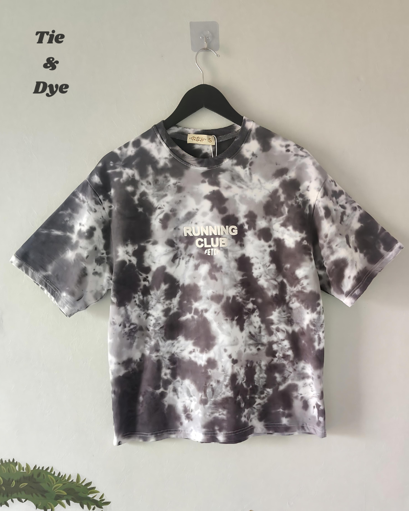 Tie And Dye  Black Oversized T-shirt