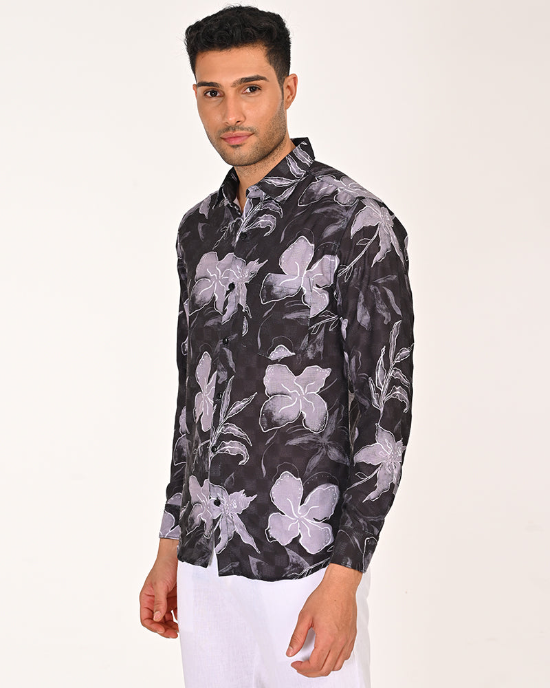Casual Shirt Black Floral