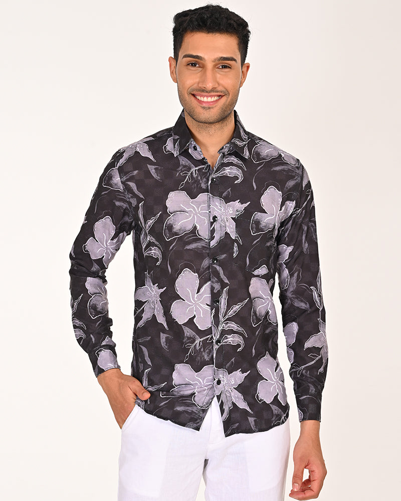 Casual Shirt Black Floral