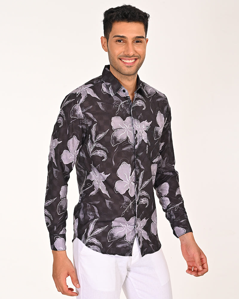 Casual Shirt Black Floral