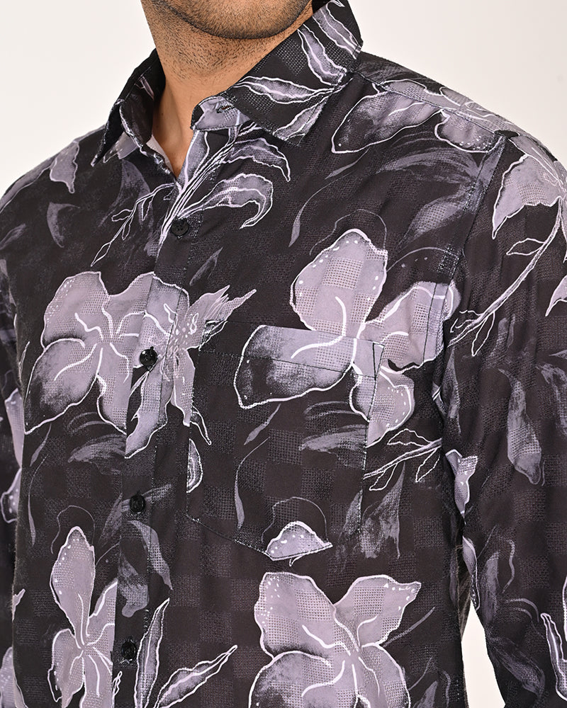 Casual Shirt Black Floral