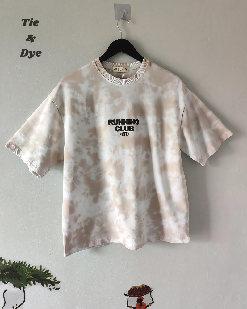 Tie And Dye Light Brown Oversized T-shirt