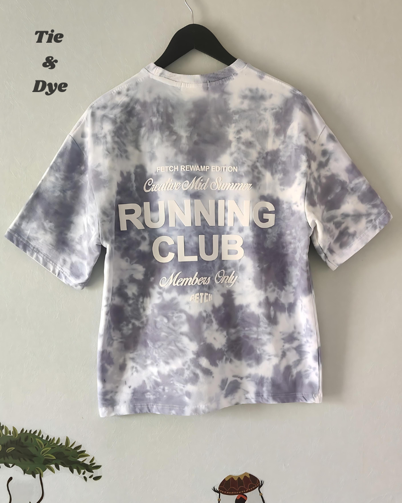 Tie And Dye Blue Oversized T -shirt