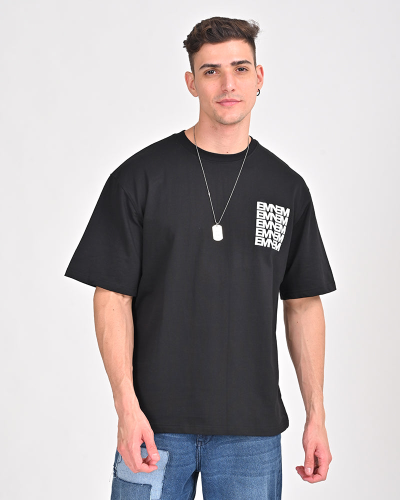 Eminem Printed Black Oversized T-shirt