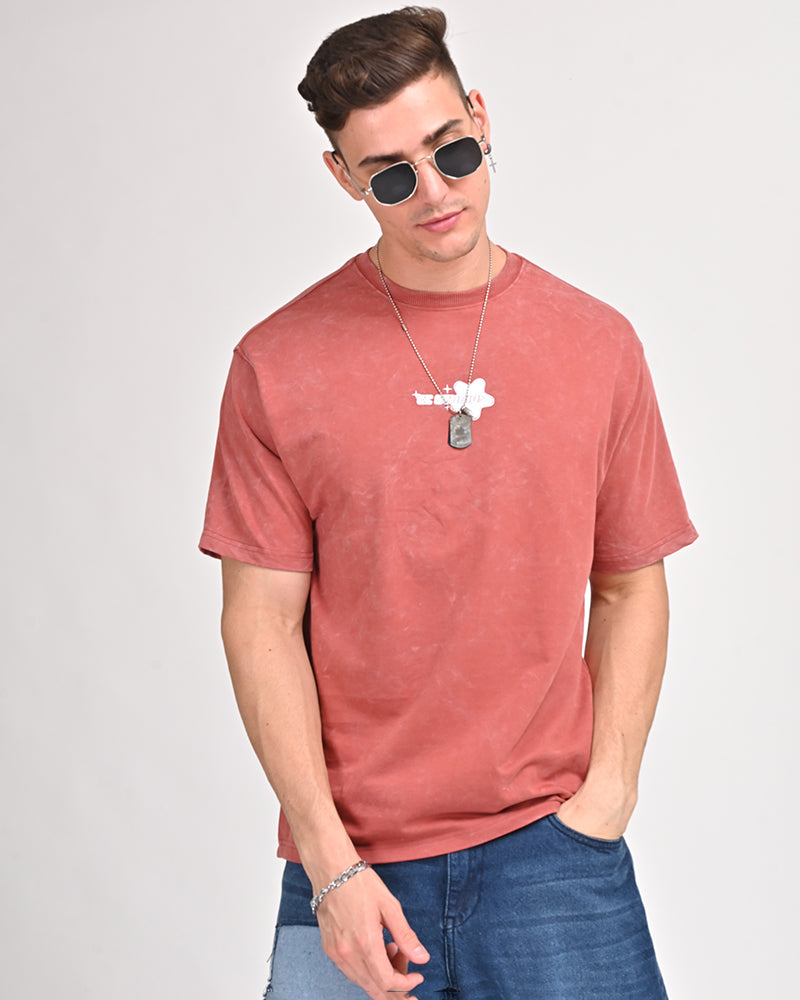 Enemy of Satan Printed Rose Gold T-shirt