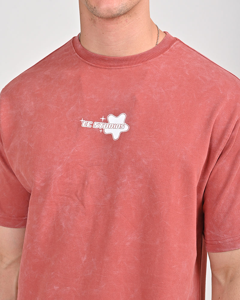 Enemy of Satan Printed Rose Gold T-shirt