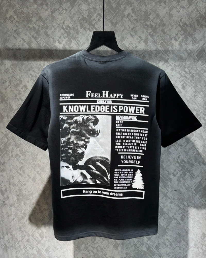 Black Faded Effect Oversized T-shirt